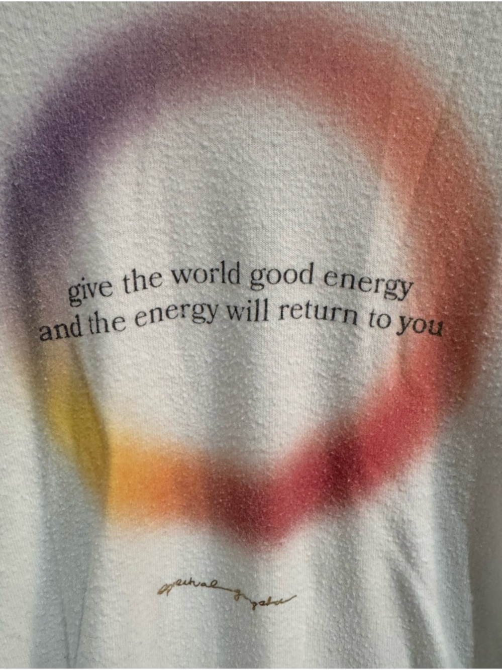 Spiritual gangster Graphic Long Sleeve Sweater with Rainbow Energy Ring!